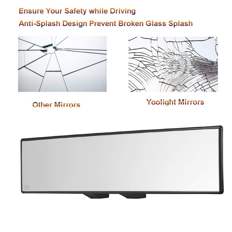  [AUSTRALIA] - Car Rearview Mirrors,Yoolight Car Universal 12'' Interior Clip On Panoramic Rear View Mirror Wide Angle Rear View Mirror (12"L x 2.8" H) 12"L x 2.8" H