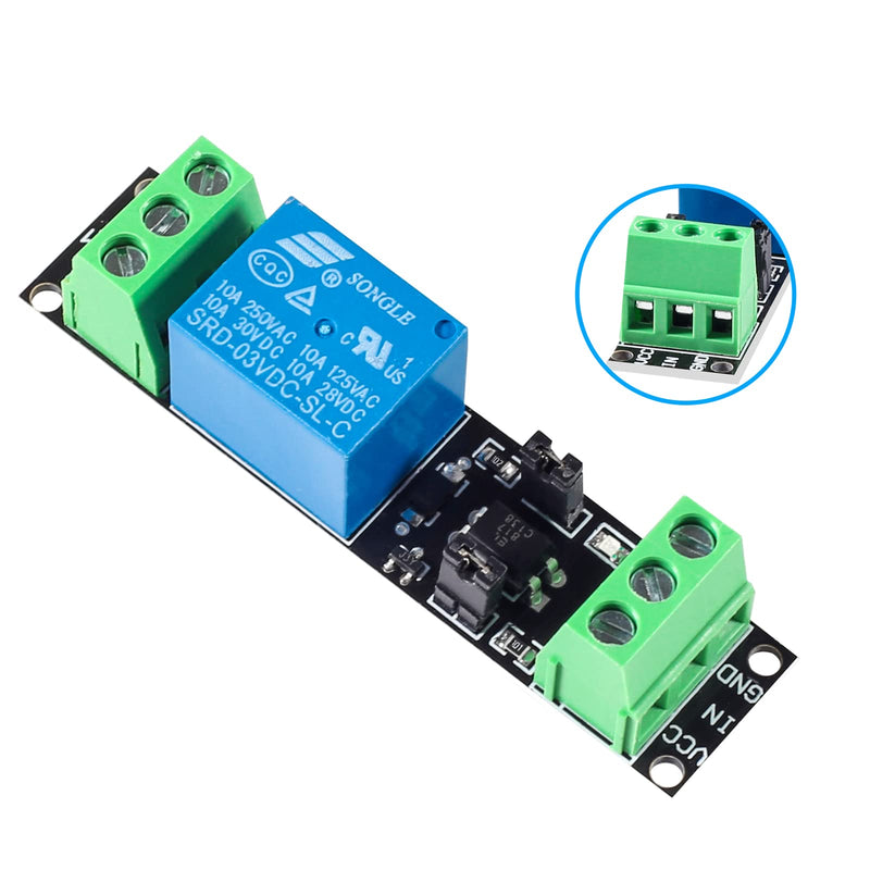  [AUSTRALIA] - 6pcs 1 Channel DC 3V Relay Power Switch Module with Optocoupler Relay Module Isolated Drive Control Board for ESP8266 Microcontroller Development Board 3V Logic Level Boards