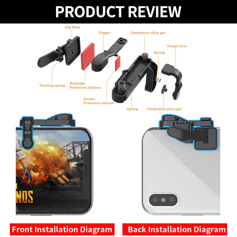  [AUSTRALIA] - 【1 Pair】 IFYOO Z108 Mobile Gaming Controller Compatible with PUBG Mobile/Fortnitee Mobile/Call of Duty Mobile, Sensitive Shoot and Aim Trigger L1R1 Compatible with Android & iPhone 1 Pair