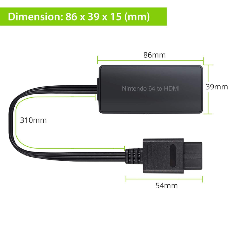  [AUSTRALIA] - LiNKFOR N64 to HDMI Converter with Power Adapter and 3ft HDMI Cable for N64 Gamecube SNES N64 to HDMI Adapter Support 1080P/720P SNES to HDMI Cable Gamecube to HDMI for HDTV HDMI Monitor