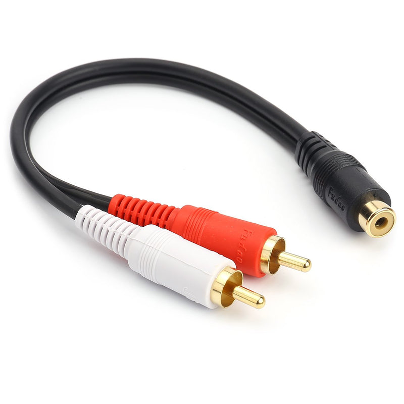 RCA Female to 2 RCA Male Y-Cable Stereo Audio Cable with OFC Conductor Dual Shielding Gold Plated Metal Shell Flexible PVC Jacket (0.2M/0.5FT) - LeoForward Australia