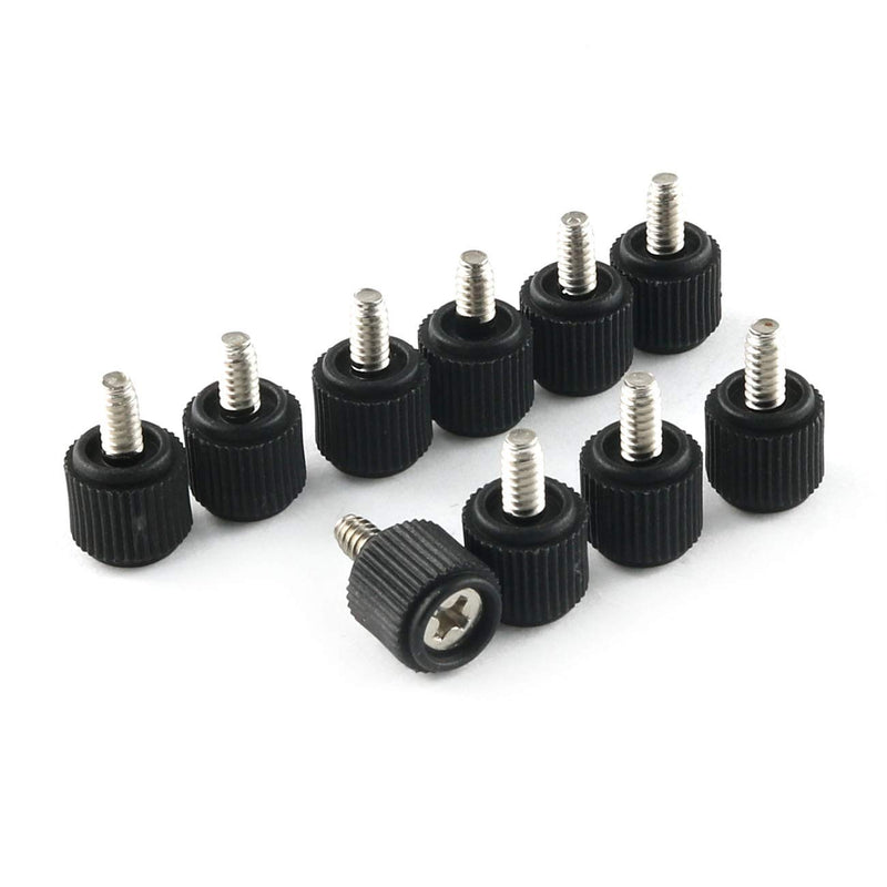  [AUSTRALIA] - E-outstanding #6-32 Thumb Screw 10PCS #6-32 Black Nickle Plated Carbon Steel Philips PC Computer Case Thumbscrews Hand Tighten Thumb Screws