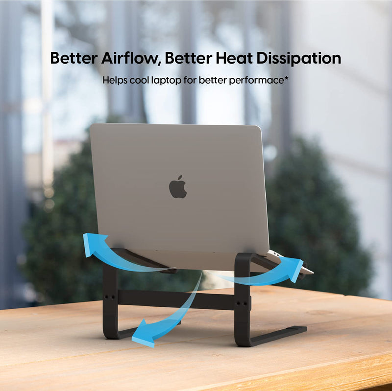  [AUSTRALIA] - TALK WORKS Laptop Stand - Desktop Laptop Holder and Monitor Riser for Comfortable Viewing Angle - Durable and Ergonomic Design with Protective Silicon Grip Padding - Universal Compatibility