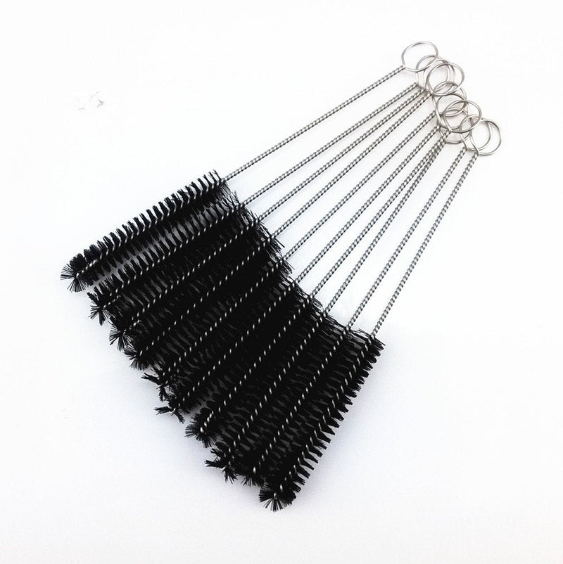  [AUSTRALIA] - yueton?Pack of 10 Black Nylon Tube Pipe Nozzle Brush Dia 10mm with Wire Loop Handle