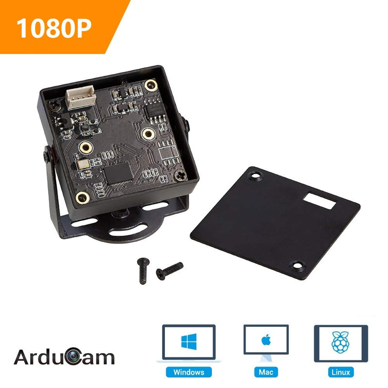  [AUSTRALIA] - Arducam 1080P Low Light WDR USB Camera Module with Metal Case, 2MP 1/2.8" CMOS IMX291 160 Degree Ultra Wide Angle Mini UVC Webcam Board with Microphone