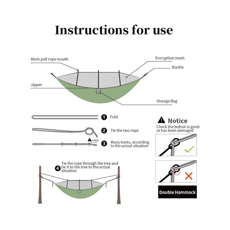  [AUSTRALIA] - UNIONBAIB Camping Hammock with Net, Sturdy & Lightweight for Outdoor Backpacking Camping Trip Hiking/Indoor Garden Yard