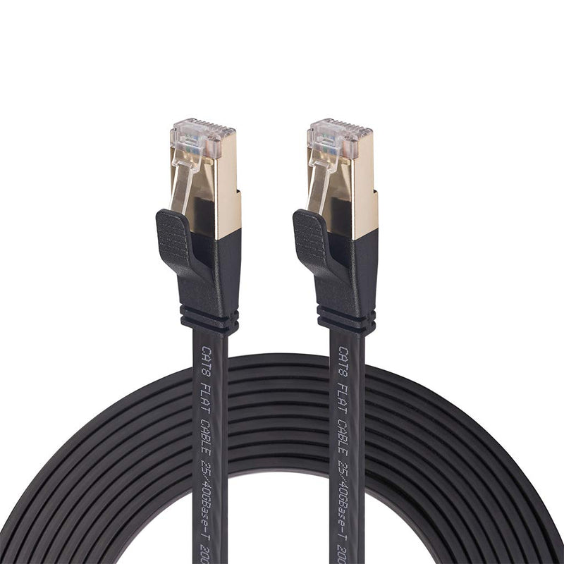  [AUSTRALIA] - REXUS Flat Cat 8 Ethernet Network Cable 10 FT, High Speed 40Gbps 2000Mhz SFTP LAN Wires Internet Patch Cable with RJ45 Gold Plated Connector for Server,Router,Modem,PC,Switch(C8F30H) Cat8 - 10 FT
