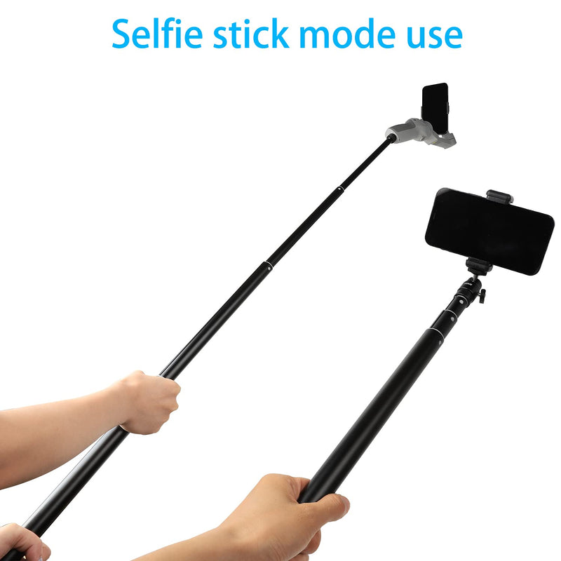  [AUSTRALIA] - PellKing 2in1 Tripod Extension Rod 59in Adjustable Selfie Stick with Phone Clip for DJI OM4 5/Osmo Mobile 3 2/Feiyu Zhiyun and More Hand Held Gimbal Stabilizer Accessories