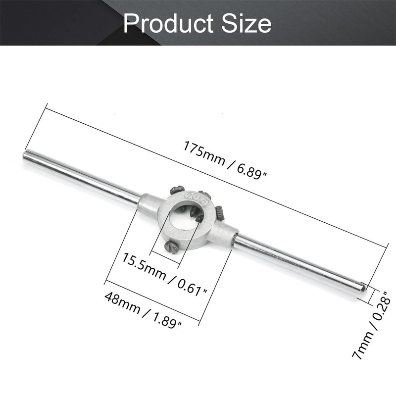  [AUSTRALIA] - Utoolmart Die Stock Handle Wrench 20mmx5mm M3-M4 Metric Round Die Holder 1Pcs M3-4 1pc