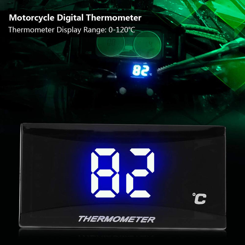 Qiilu Motorcycle Digital Thermometer Quad Square Instrument Water Temperature Meter Gauge,Blue Light Digital Hygrometer Humidity Temperature Meter - LeoForward Australia