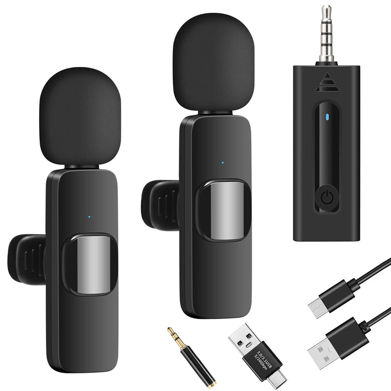  [AUSTRALIA] - Wireless Microphone for Camera/GoPro/Computer/Laptop/MacBook/Phone, Professional Lavalier Lapel Mic for Video Recording, YouTube, Vlog, Tiktok, Interview