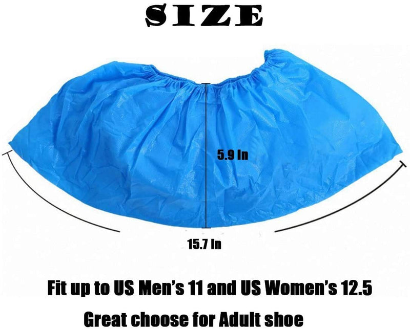  [AUSTRALIA] - 100PACK(50pairs) Disposable Shoe Covers, CPE material Shoe Covers, Thicker, Durable,Waterproof,Dustproof,Booties Covers,Overshoes,Booties,Slip Resistant, for Women men kids,UP to 12 Size-15.7inch 100PACK(50pairs)