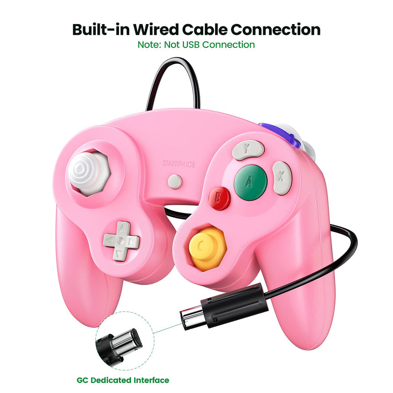  [AUSTRALIA] - Gamecube Controller, Classic Controller Gamepad Compatible with Nintendo Wii, Upgraded - 2 Pack | Pink&Purple