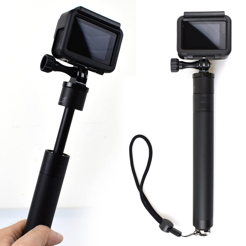  [AUSTRALIA] - Extendable Aluminum Selfie Stick Monopod for Action Camera, EaxanPic Handheld Telescoping Monopod Hand Grip for GoPro Max/9/8/7/6/5/4/3+,DJI OSMO,Insta 360 One R(Hand Grip with Tripod - Suit) Hand Grip with Tripod - Suit
