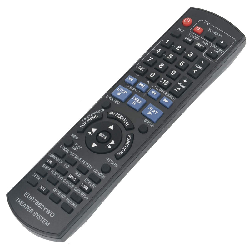 New EUR7662YW0 Replace Remote Control fit for Panasonic DVD Home Theater Sound System SC-PT750 SC-PT753 SC-PT950 SC-PT1050 SC-PT953 SA-PT950 SA-PT1050 SA-PT750P SA-PT750PC SA-PT753 SA-PT950P - LeoForward Australia