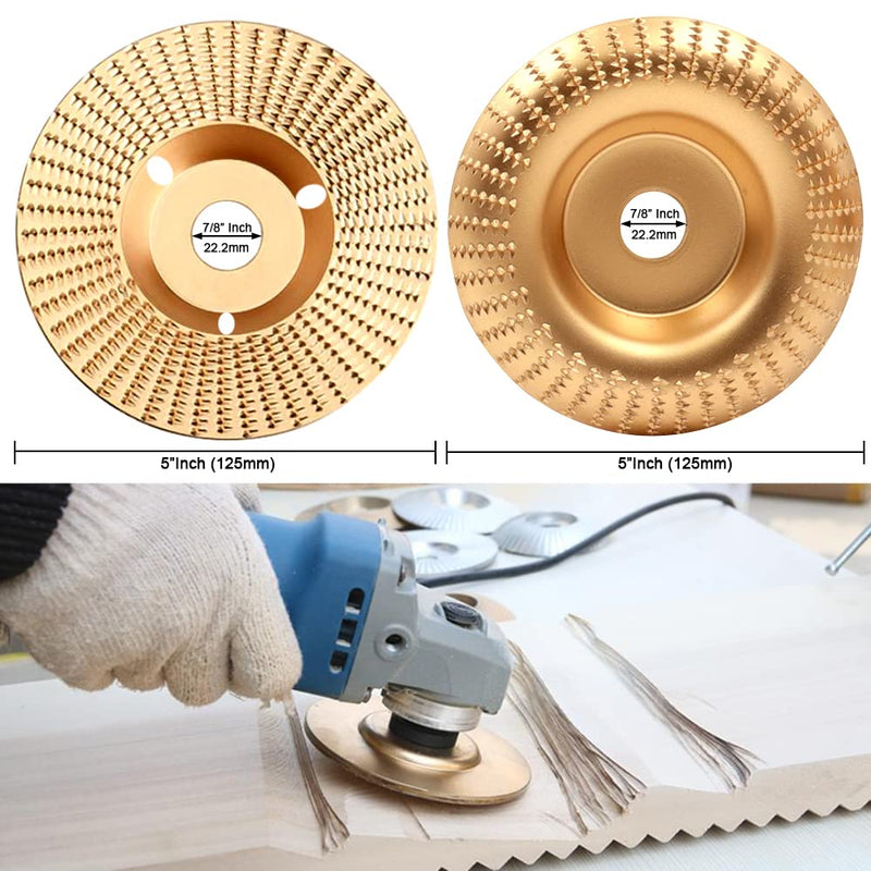  [AUSTRALIA] - ASNOMY Pack of 2 wood sanding discs diameter 125 mm x 22 mm, sanding disc made of wood, wheels for angle grinder 125 mm, sanding discs for wood made of tungsten carbide for shaping, grinding and cutting
