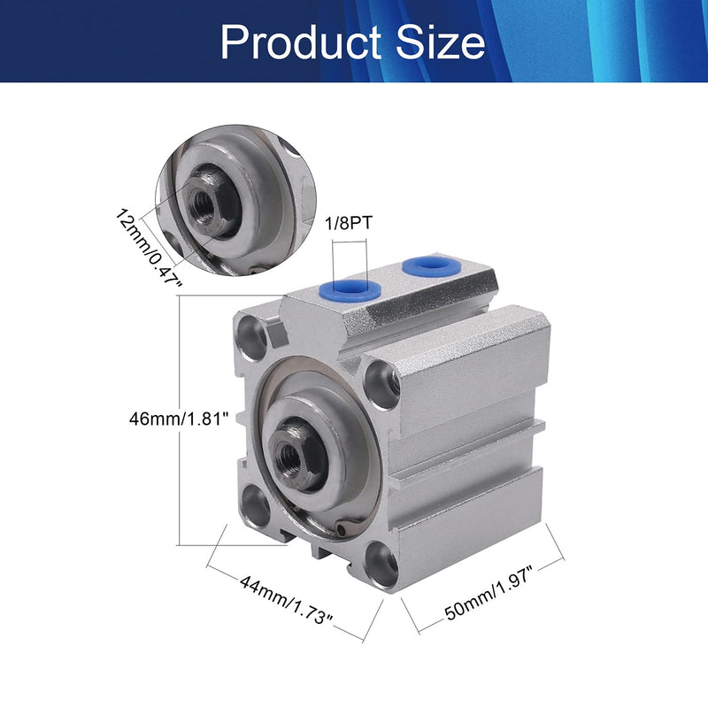  [AUSTRALIA] - Aicosineg Air Cylinder Double Action SDA32 Series Rod 32mm/1.26 inch Bore 15mm/0.59 inch Stroke Aluminium Alloy Pneumatic Components for Pneumatic and Hydraulic Systems 1Pcs SDA32 x 15