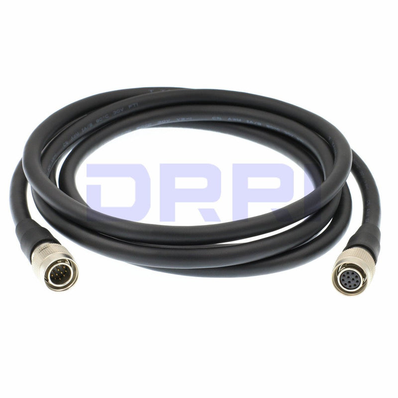  [AUSTRALIA] - DRRI High Flex 12Pin Hirose Male to Female Cable for Network Sony CCD Hitachi Camera (2M) 2M