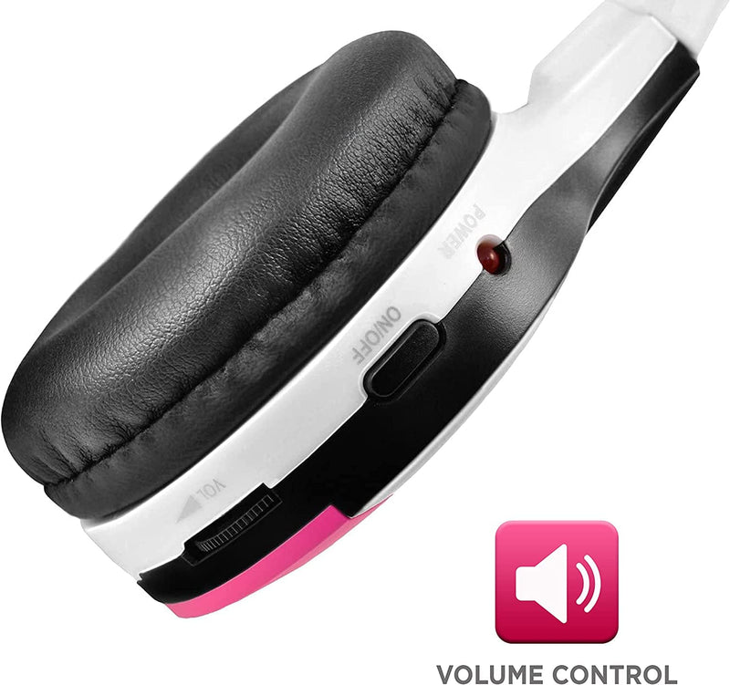  [AUSTRALIA] - XO Vision IR630P Universal IR Wireless Foldable Headphones - Pink Wireless Bluetooth-Enabled Lightweight Portable for iPhone, Car, Kids Wireless Headphones for Universal Car Entertainment System