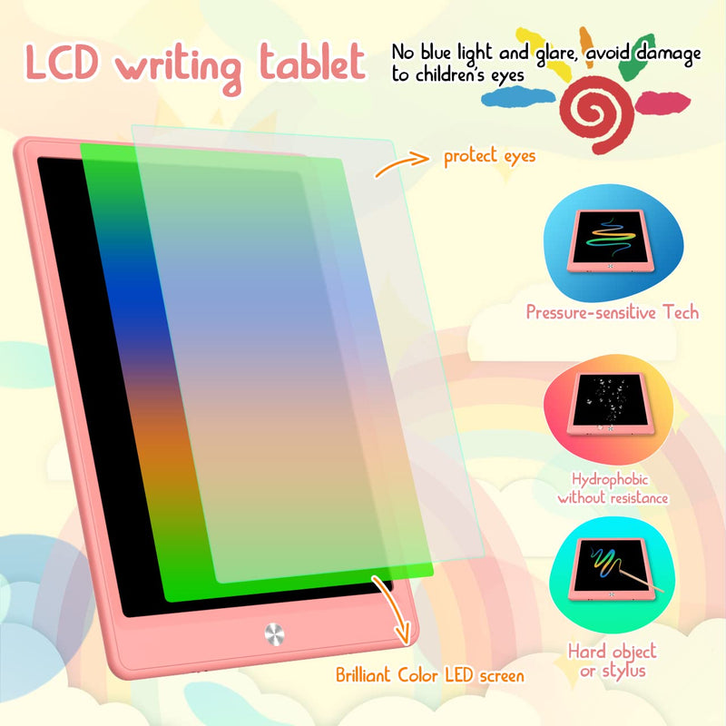  [AUSTRALIA] - LCD Writing Tablet Doodle Board, Colorful Drawing Pad, Electronic Drawing Tablet, Drawing Pads,Travel Gifts for Kids Ages 3 4 5 6 7 8 Year Old Girls Boys (10.5 inch, Orange+Pink) 10.5 inch Orange&Pink