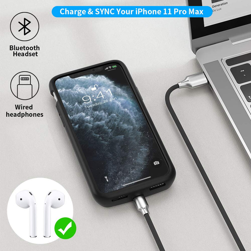  [AUSTRALIA] - Newdery Battery Case for iPhone 11 Pro Max, Support Qi Wireless Charging, 5000mAh Extra Charging Accessories with Full Body Defender Edge, Ultra-Thin Compatible 6.5" iPhone 11 Pro Max - Black