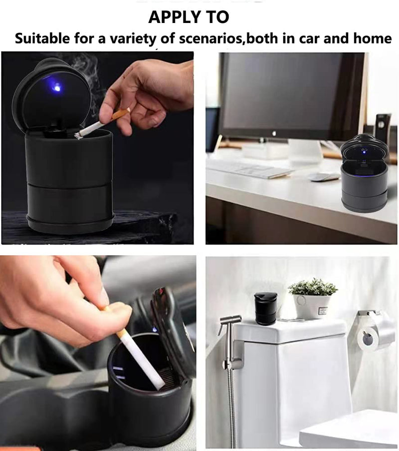  [AUSTRALIA] - Car Ashtray with Lid, Portable Ashtray for Car, Mini Car Trash Can, Ash Tray with Windproof for Outdoor Travel, Home Use Car Ashtray