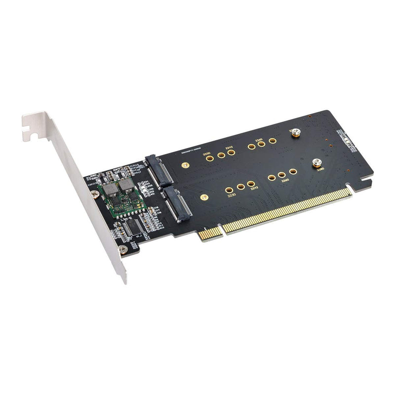  [AUSTRALIA] - Xiwai 4X NVME M.2 AHCI to PCIE Express 3.0 Gen3 X16 Raid Card VROC Raid0 Hyper Adapter Black 4xSSD