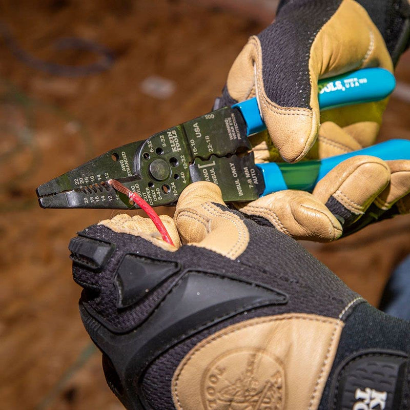  [AUSTRALIA] - Klein Tools 1010 Multi Tool Long Nose Wire Cutter, Wire Crimper, Stripper and Bolt Cutter Multi-Purpose Electrician Tool, 8-Inch Long