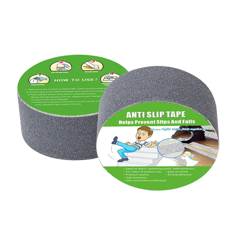  [AUSTRALIA] - Anti Slip Tape, High Traction,Strong Grip Abrasive, Not Easy Leaving Adhesive Residue, Indoor & Outdoor (2" Width x 190" Long, Gray) 2" Width x 190" Long