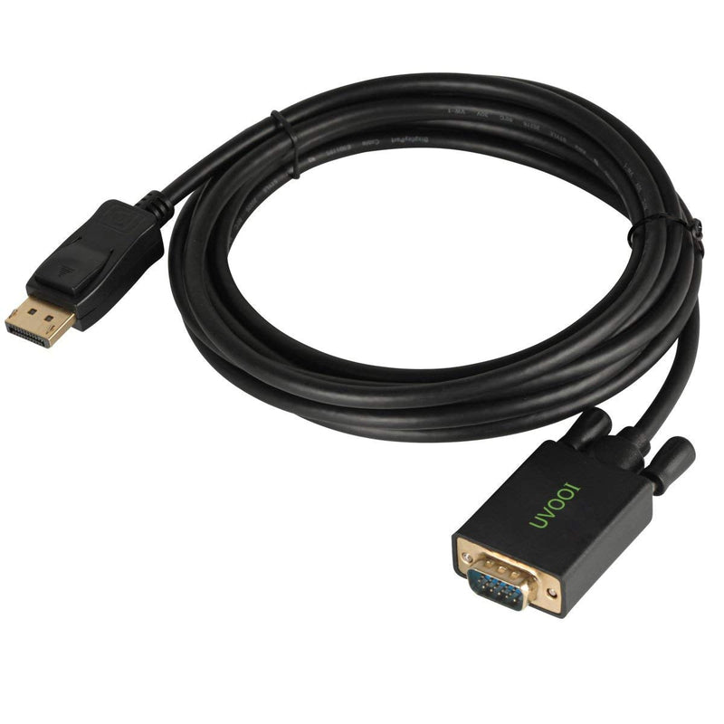  [AUSTRALIA] - DisplayPort to VGA Cable 15 feet, UVOOI Gold Plated VGA to Display Port DP Cable Adapter Male to Male