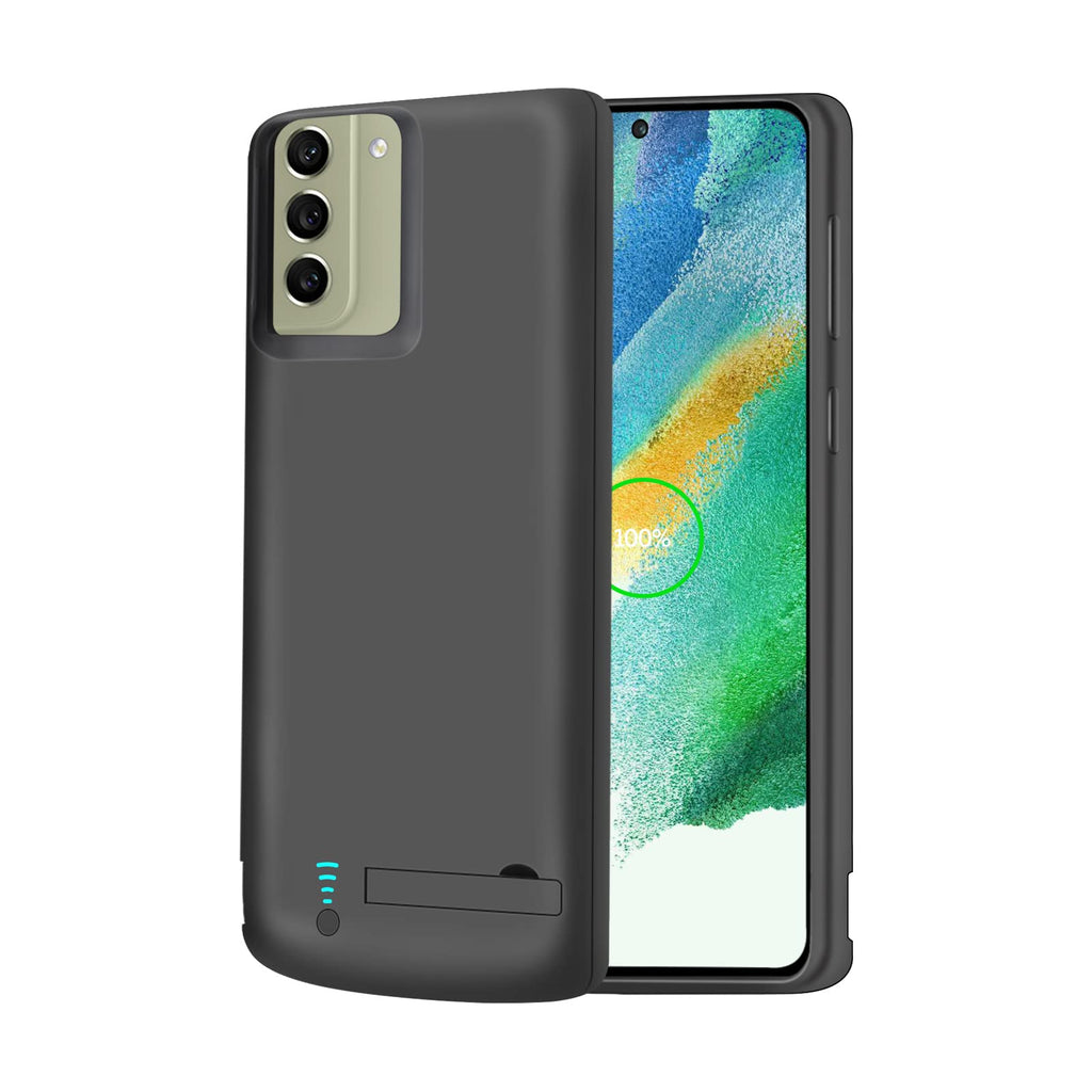  [AUSTRALIA] - [Upgraded] RUNSY Battery Case for Samsung Galaxy S21 FE 5G, 5000mAh Rechargeable Extended Battery Charging Charger Case, Add 100% Extra Juice, Not Compatible with Galaxy S21 (6.4 inch) Black