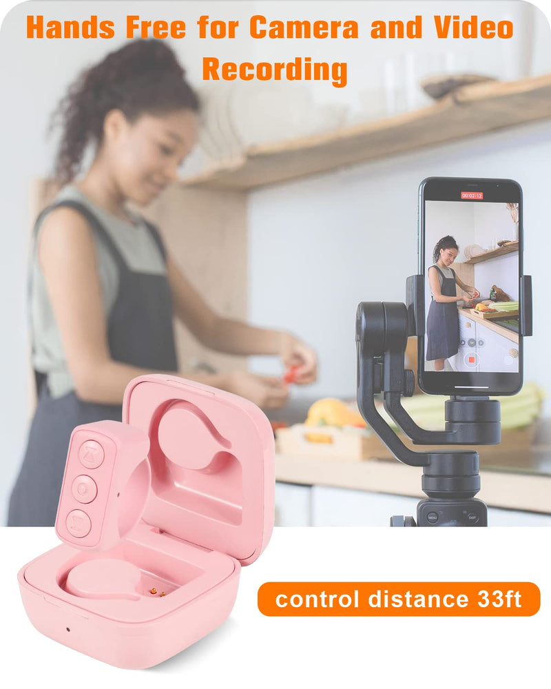  [AUSTRALIA] - TikTok Remote Control Kindle App Page Turner, Bluetooth Camera Video Recording Remote, TIK Tok Scrolling Ring for iPhone, iPad, iOS, Android - Pink