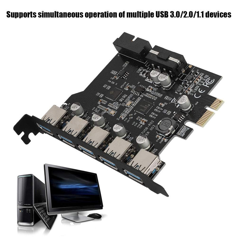  [AUSTRALIA] - Zopsc 19PIN PCI-E to 5 Port PCI Express USB Hub Converter USB 3.0 Expansion Card Adapter with Driver CD for Windows XP, Vista and Windows 7, etc