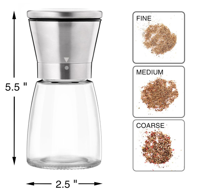  [AUSTRALIA] - Pepper Grinder or Salt Shaker for Professional Chef - Best Spice Mill with Brushed Stainless Steel, Special Mark, Ceramic Blades and Adjustable Coarseness 2.5'' x 5.5''