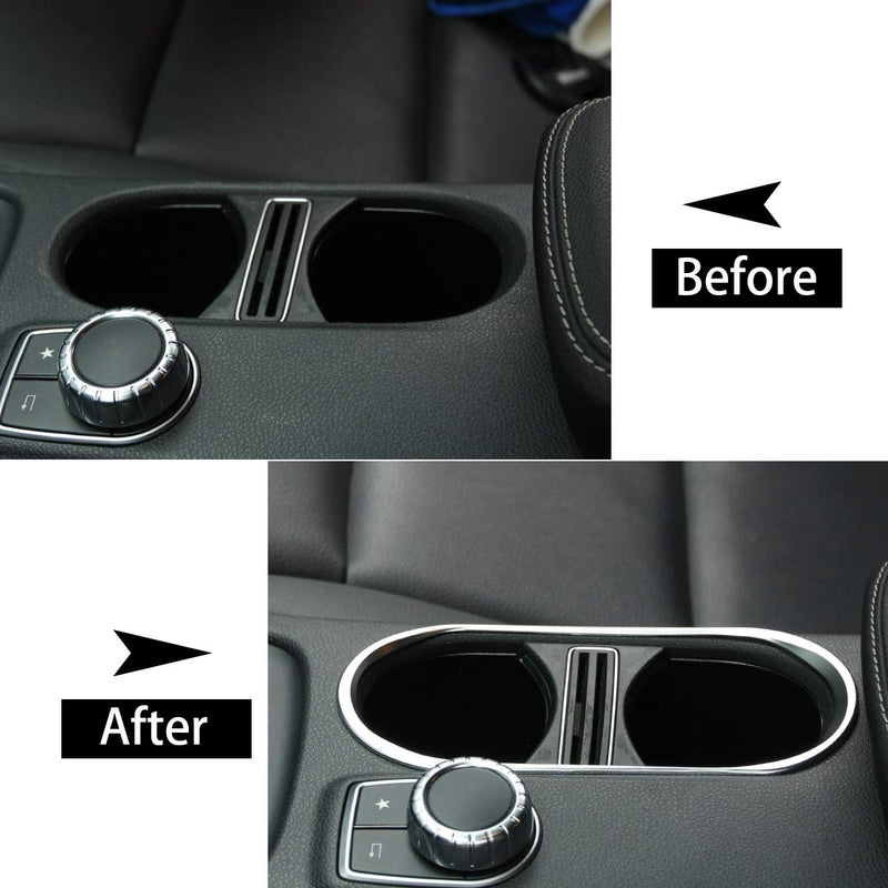  [AUSTRALIA] - METYOUCAR ABS Chrome Cup Holder Cover Trim for Mercedes Benz CLA 14-17 GLA 14-17 A Class W176 A180 13-17