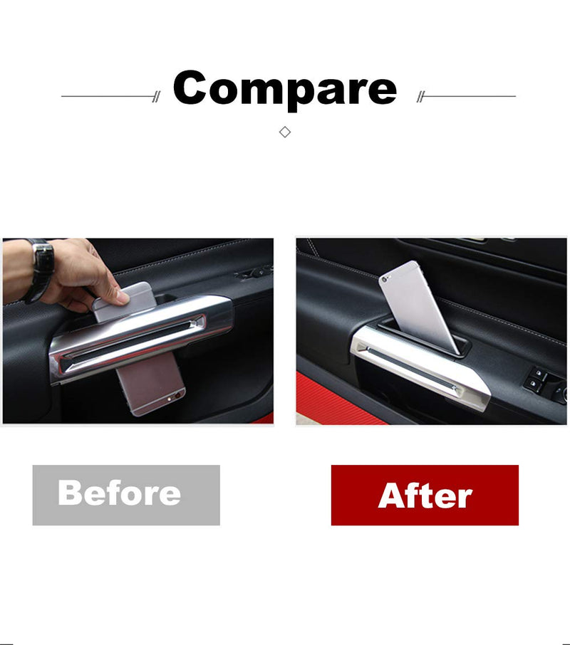  [AUSTRALIA] - TopDall Door Side Storage Box Handle Pocket Armrest Phone Container accessories for Ford Mustang 2015-2019