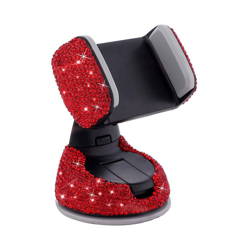 [AUSTRALIA] - idain Bling Car Phone Mount Luxury Rhinestone Bling Universal Car Stand Phone Holder Universal Cell Phone Holder for Dashboard (Red) Red
