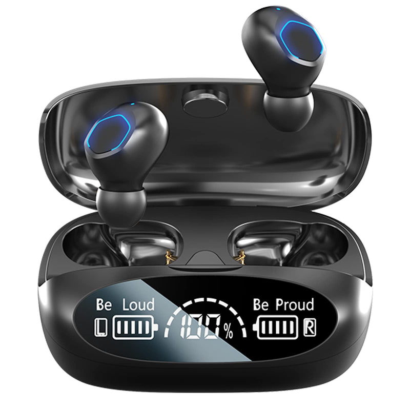  [AUSTRALIA] - Wireless Earbuds Bluetooth 5.3 True Wireless Headphones with LED Display Charging Case IPX7 Waterproof USB-C Button Control Powerful Bass in Ear Earphones One-Step Pairing Headset