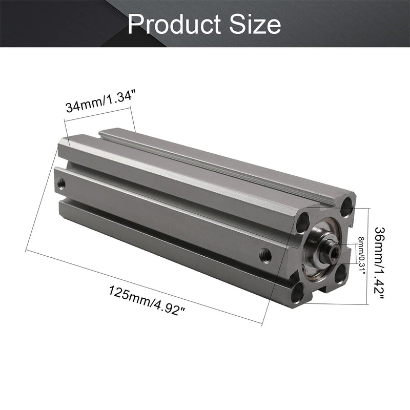  [AUSTRALIA] - Othmro SDA20 x 100 Sealing Thin Air Cylinder Pneumatic Air Cylinders, 20mm/0.79inch Bore 100mm/3.94inch Stroke for M5 Aluminium Alloy Pneumatic Components for Pneumatic and Hydraulic Systems 1pcs