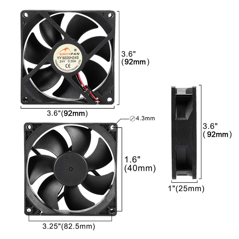  [AUSTRALIA] - uxcell 92mm x 92mm x 25mm 24V DC Cooling Fan Long Life HY Bearing Computer Case Fan