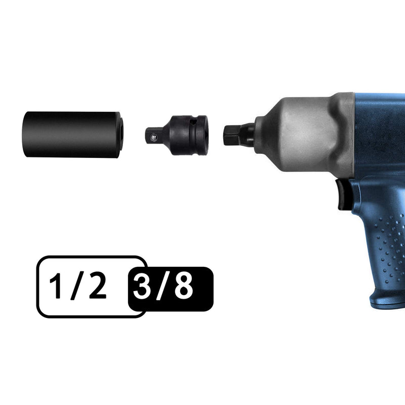  [AUSTRALIA] - HELAKLS 1/4 3/8 1/2 3/4 Inch Drive, 6-Piece Female To Male Air Impact Adapter and Reducer Socket Set, Cr-Mo Steel, Ball Detent, Tapered Square End Hand Tools For Men With Case