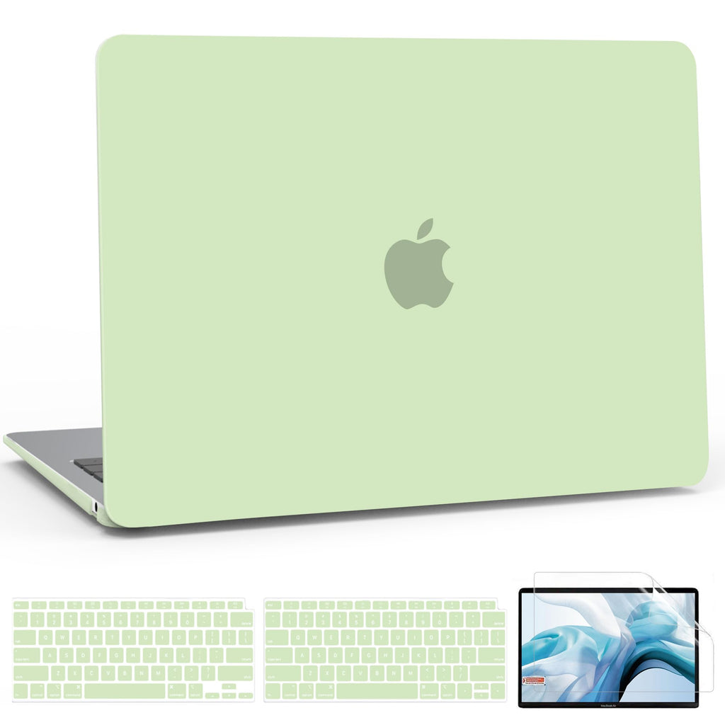  [AUSTRALIA] - B BELK Compatible with MacBook Air 13 inch Case MacBook Air M1 Case 2021 2020 2019 2018 A2337 A2179 A1932 Touch ID, Plastic Laptop Hard Shell + 2 Keyboard Covers + Screen Protector, Avocado Green