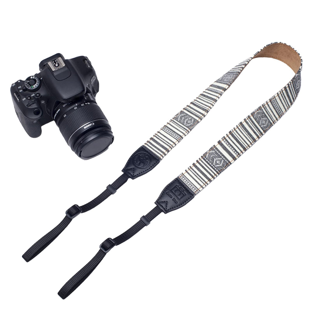  [AUSTRALIA] - Vintage Camera Strap, Black and White Camera Neck Straps, Camera Shoulder Blet For DSLR Camera, Photographers Gift for Men & Women
