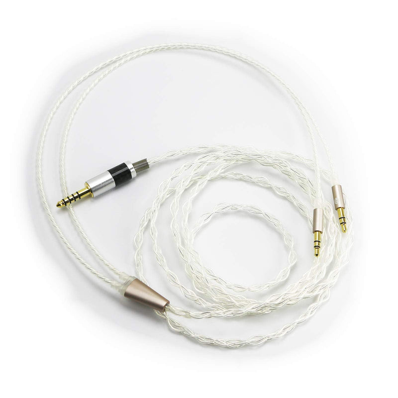  [AUSTRALIA] - NewFantasia 4.4mm Balanced Male Cable 6N OCC Copper Single Crystal Silver Plated Cord Compatible with Hifiman Ananda, Sundara, Arya, HE400SE, Deva-Pro Headphones (4.4mm to Dual 3.5mm Male Version)