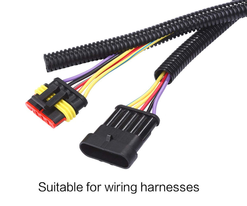  [AUSTRALIA] - Alex Tech 25ft – 3/4 inch Split Wire Loom Tubing Wire Conduit – Black 3/4"-25ft