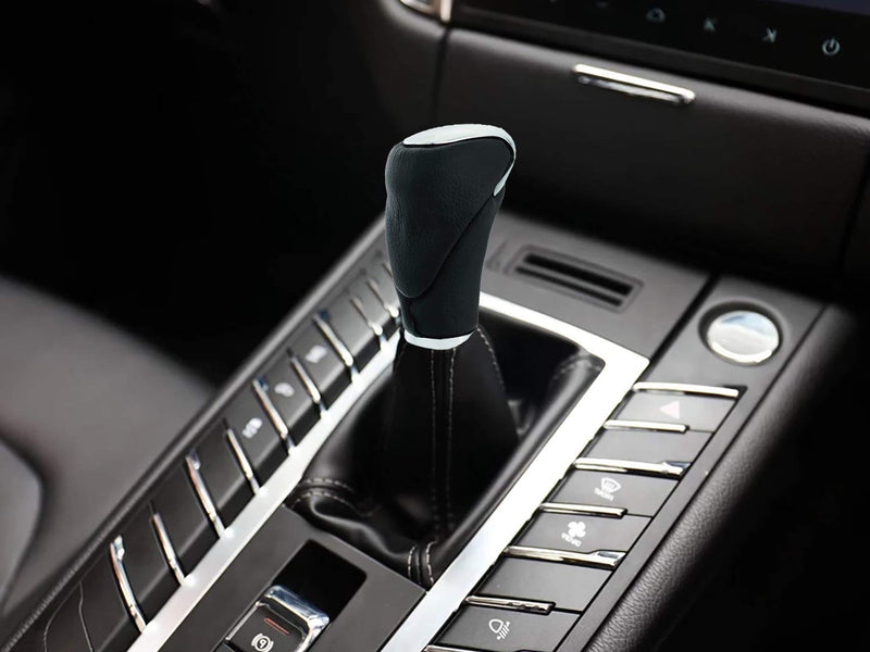  [AUSTRALIA] - Lunsom Leather Shifting Knob Type-R Alloy Universal Gear Handle Shift Stick Shifter Head Car Accessory Fit Most Transmissioner Head Car Accessory Fit Most Transmission Automatic Manual Vehicle (Black) Black