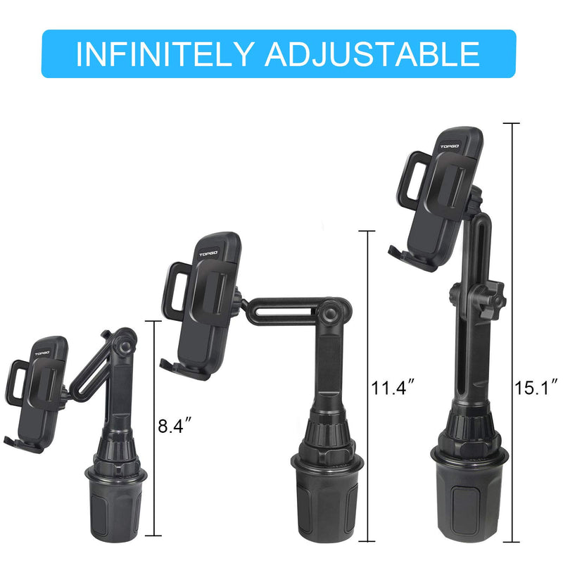  [AUSTRALIA] - Car-Cup-Holder-Phone-Mount Adjustable Long Pole Automobile Cup Holder Smart Phone Cradle Car Mount for iPhone 11 Pro/XR/XS Max/X/8/7 Plus/6s/Samsung S10 /Note 9/S8 Plus/S7 Edge-Black Black