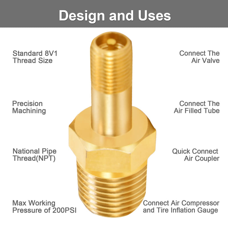  [AUSTRALIA] - GODESON 1/4" NPT Tank Valve, Anti-Corrosion Brass Schrader Valve with 1/4" Male NPT,Using with Air Compressor Tanks(Pack of 4) 1/4"NPT