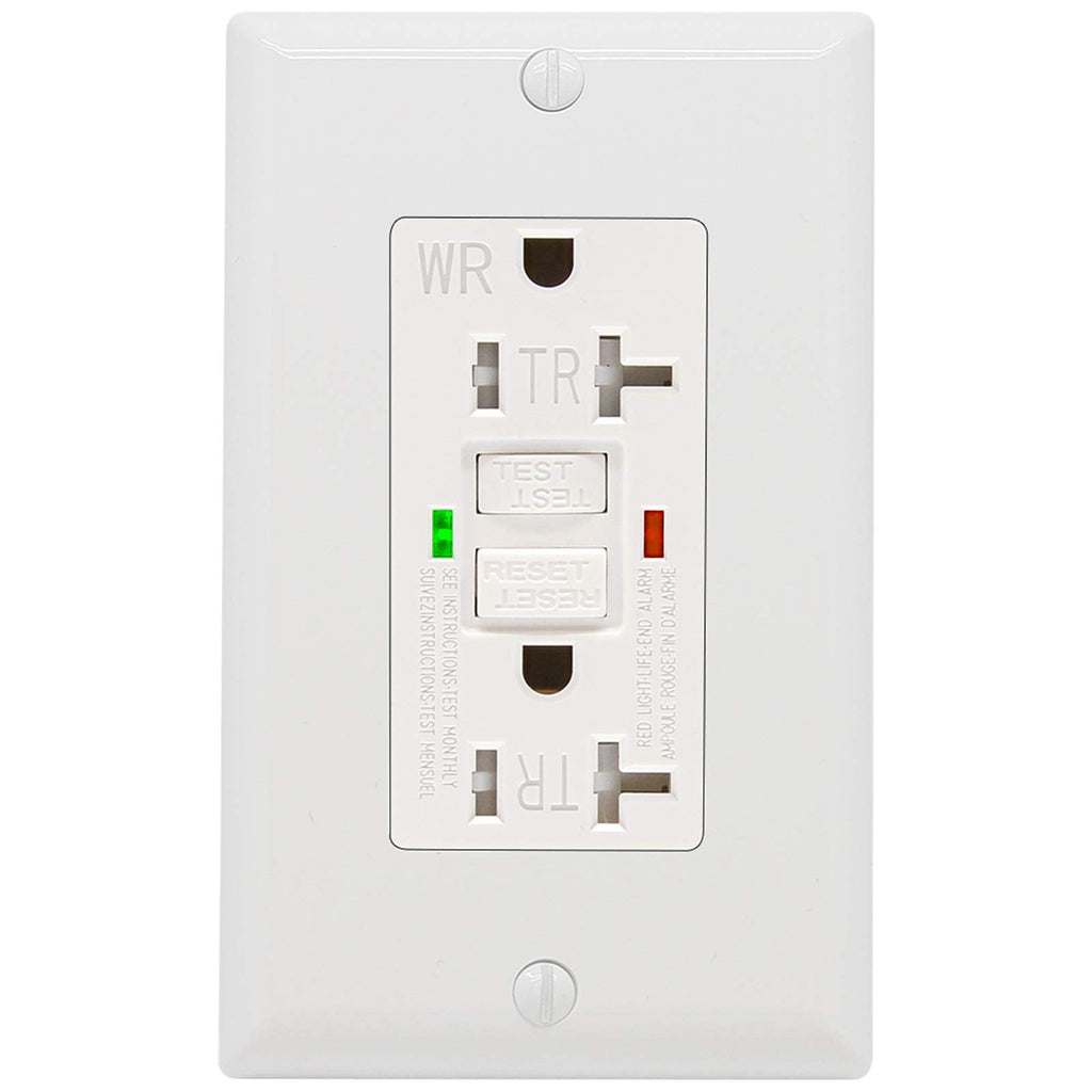  [AUSTRALIA] - ANKO GFCI Outlet 20 Amp, UL Listed, LED Indicator, Tamper-Resistant, Weather Resistant Receptacle Indoor or Outdoor Use with Decor Wall Plates and Screws