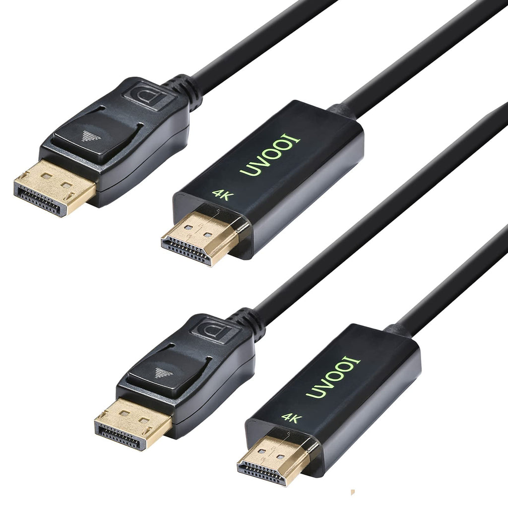  [AUSTRALIA] - 4K DisplayPort to HDMI Cable 10ft 2-Pack, UVOOI Display Port DP to HDMI HDTV Cord Adapter Male to Male for Computer Monitor Projector TV 4k 10ft bl multip